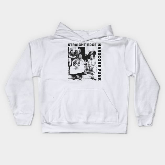 classic straight edge hardcore punk Kids Hoodie by psninetynine